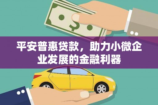 山西平安普惠贷款，助力小微企业发展的金融利器