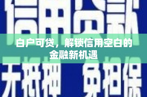 山西白户可贷，解锁信用空白的金融新机遇