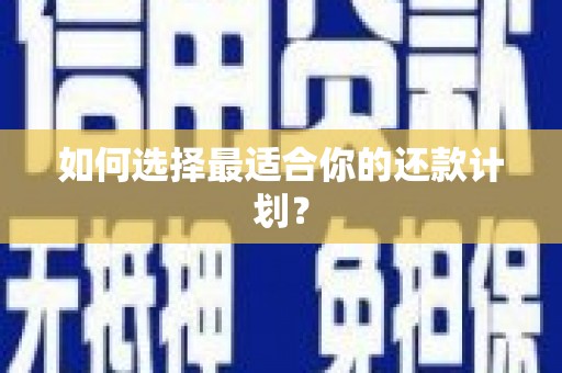 山西如何选择最适合你的还款计划？