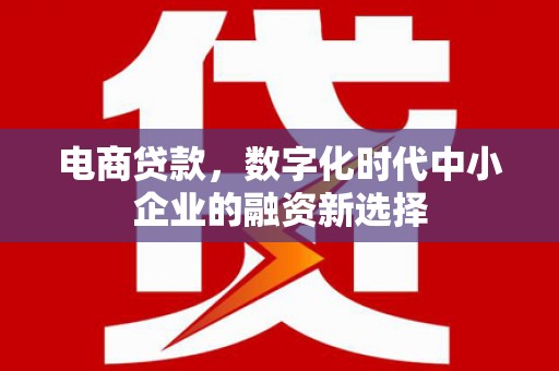 山西电商贷款，数字化时代中小企业的融资新选择