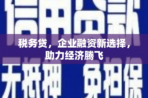 山西税务贷，企业融资新选择，助力经济腾飞