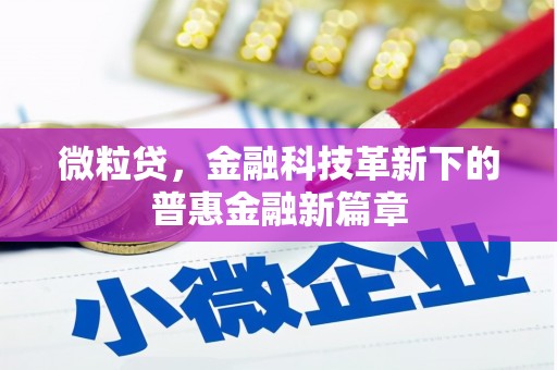 山西微粒贷，金融科技革新下的普惠金融新篇章