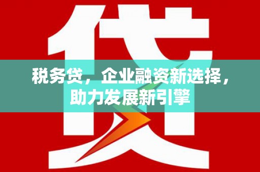 山西税务贷，企业融资新选择，助力发展新引擎