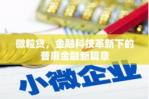 山西微粒贷，金融科技革新下的普惠金融新篇章
